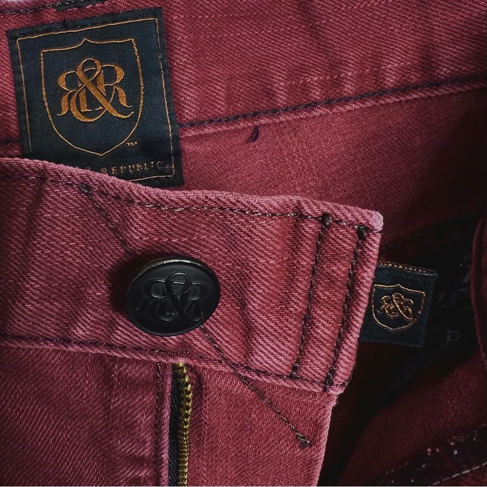 ⭐️ Rock & Republic Men’s Colburg Brick Red Straight Leg Y2K Jeans Size 30x32 - Picture 10 of 16